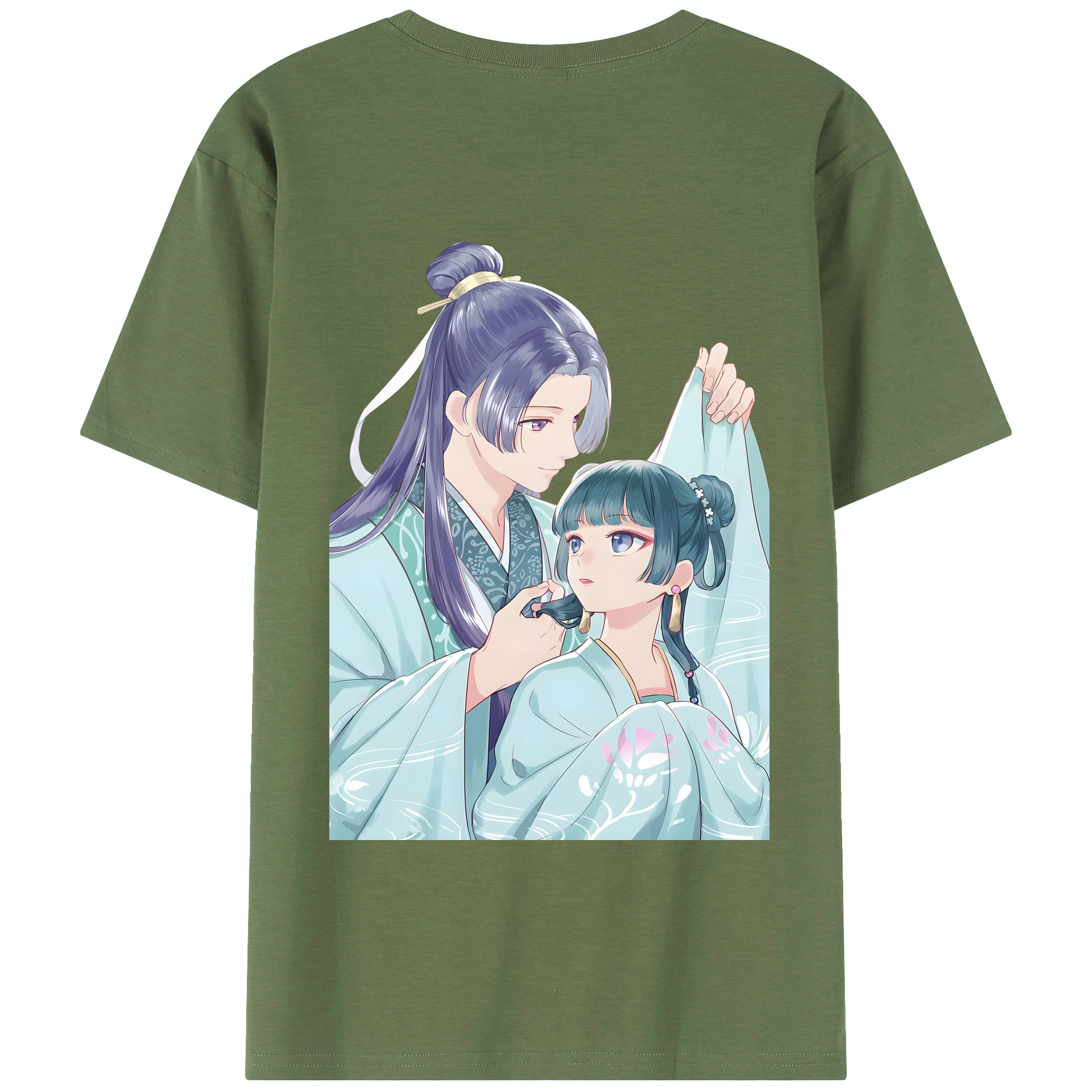 （画像用） 薬屋のひとりごと The Apothecary Diaries 綿100％ メンズ半袖Tシャツ（バックプリント） 通気性